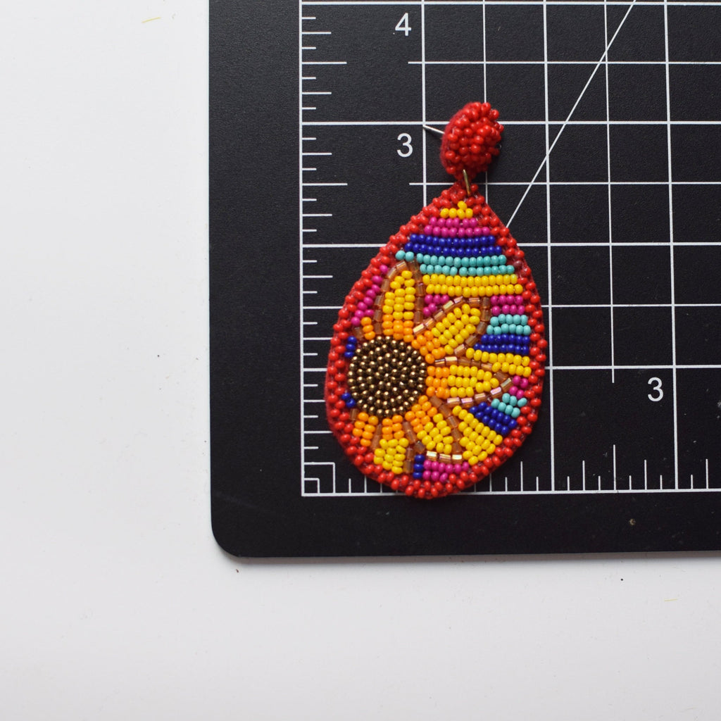 Teardrop Rainbow Earring, Post Earrings, Beaded Earrings, Gift ideas, Spring Earrings, Summer Earrings, Woman's Earrings | 348