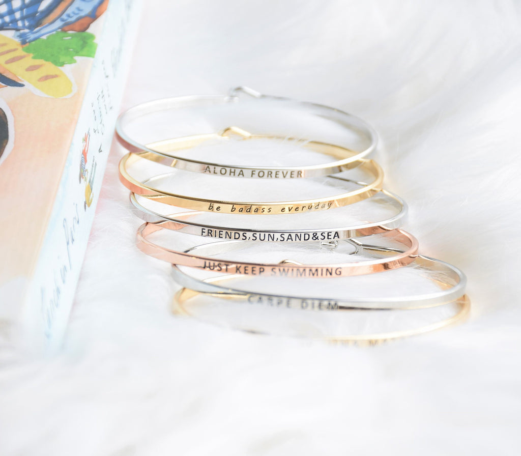 Be Adventurous - Bracelet Bangle with Message for Women Girl Daughter Wife Holiday Anniversary Special Gift