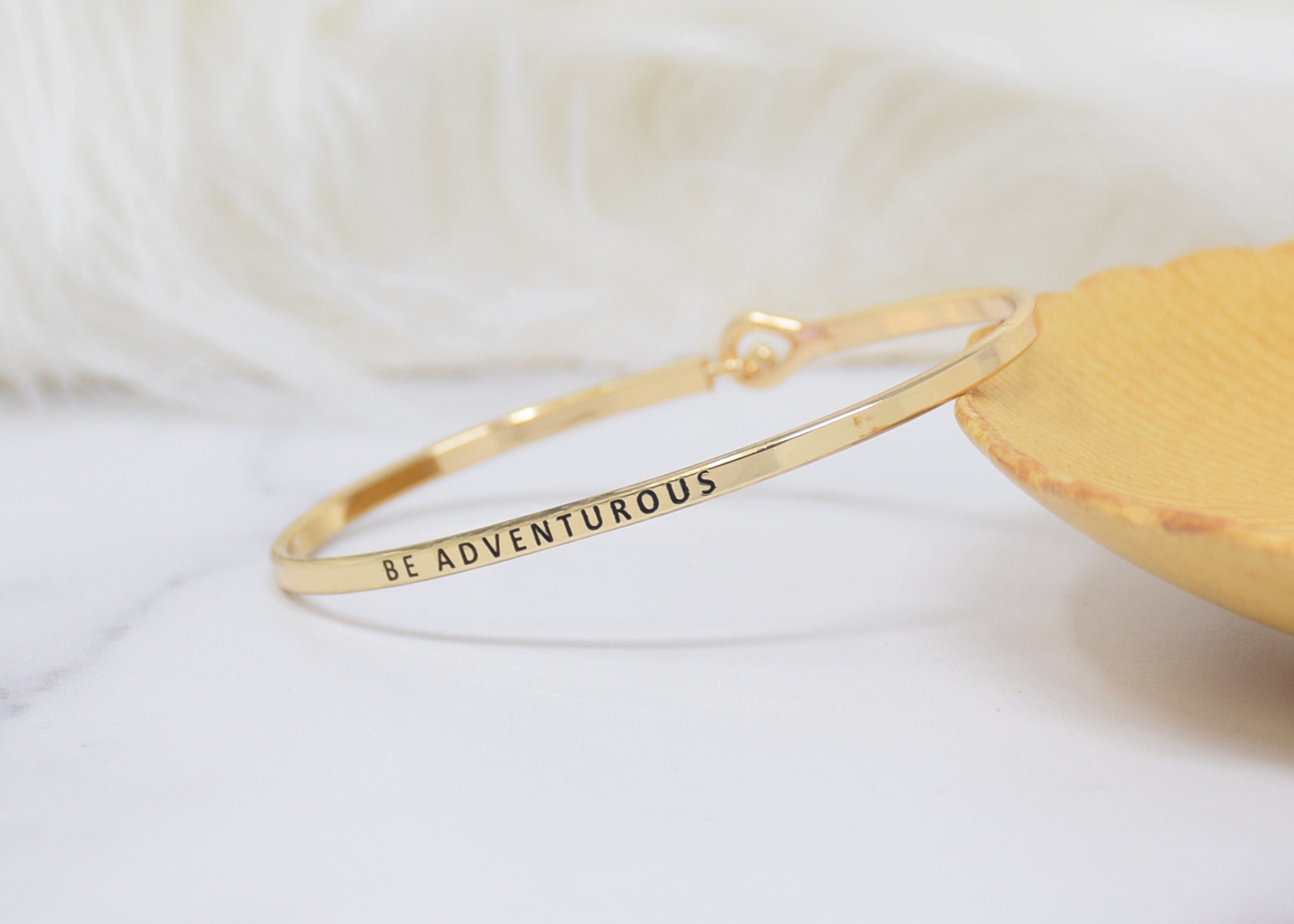 Be Adventurous - Bracelet Bangle with Message for Women Girl Daughter Wife Holiday Anniversary Special Gift