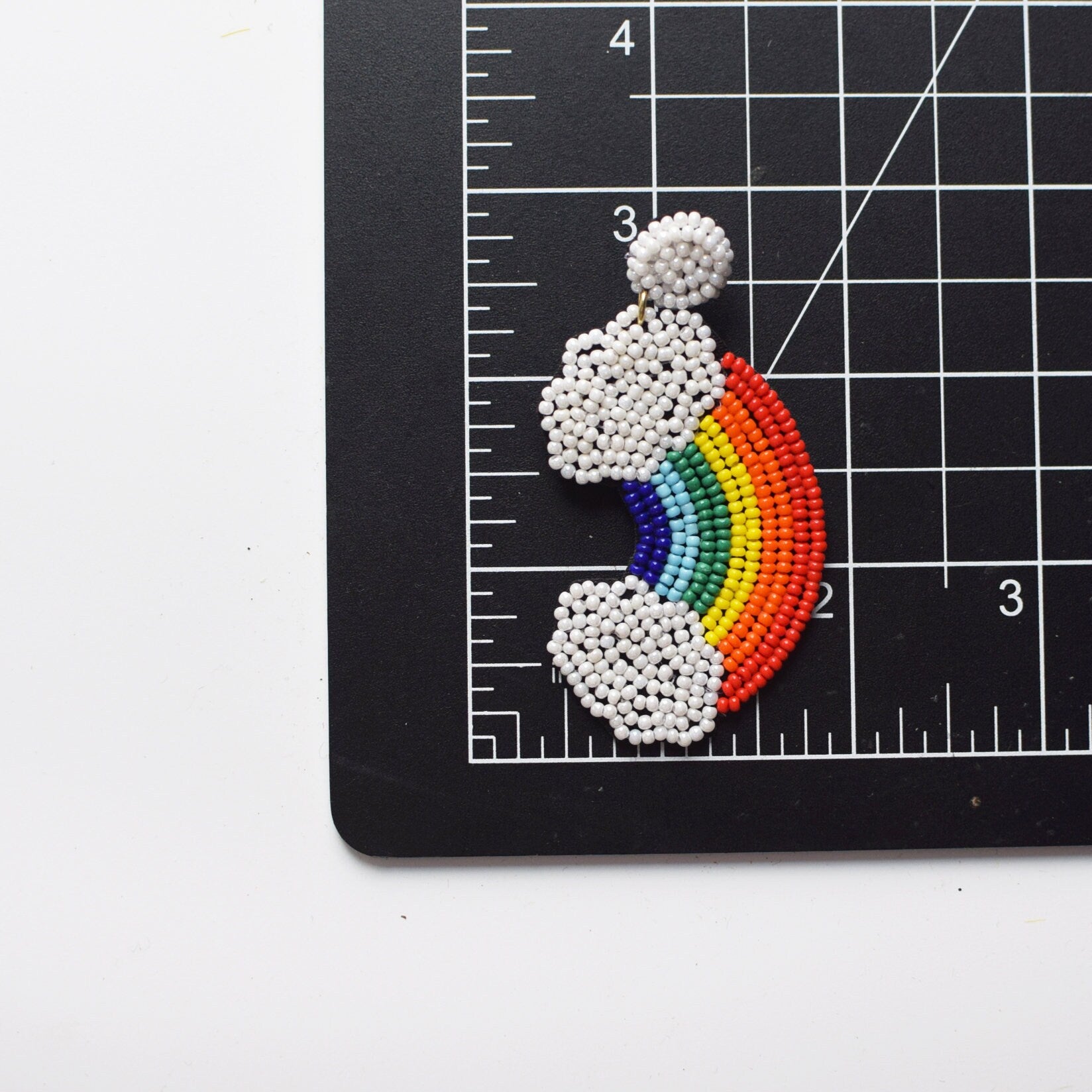 Cloud Rainbow Earring, Post Earrings, Beaded Earrings, Gift ideas, Spring Earrings, Summer Earrings, Woman's Earrings | 420
