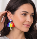 Rainbow Earring, Post Earrings, Beaded Earrings, Gift ideas | 422