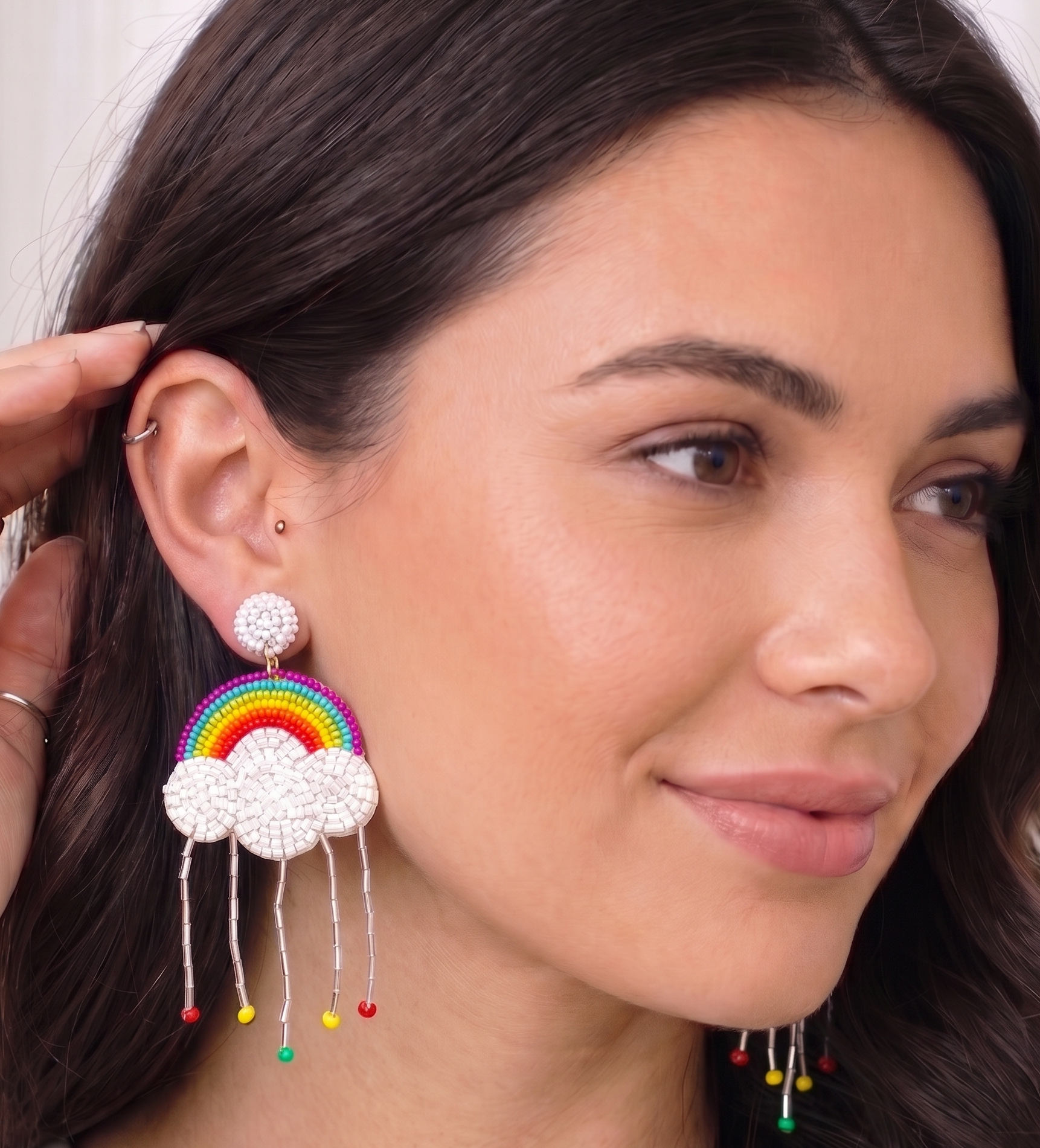 Rainbow Earring, Post Earrings, Beaded Earrings, Gift ideas | 671