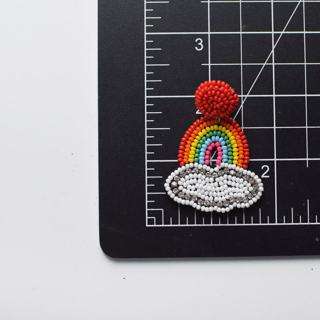 Cloud Rainbow Earring, Post Earrings, Beaded Earrings, Gift ideas, Spring Earrings, Summer Earrings, Woman's Earrings, Statement Earrings