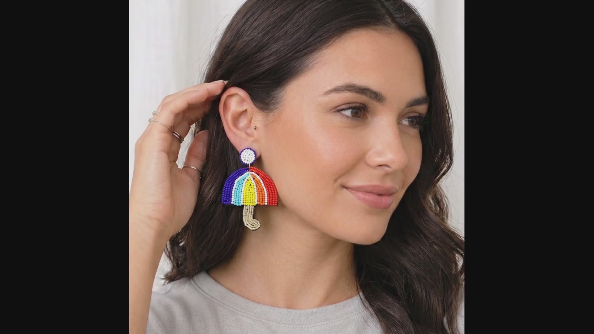 Rainbow Earring, Post Earrings, Beaded Earrings, Gift ideas | 422